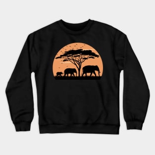 Elephants at Sunset Crewneck Sweatshirt